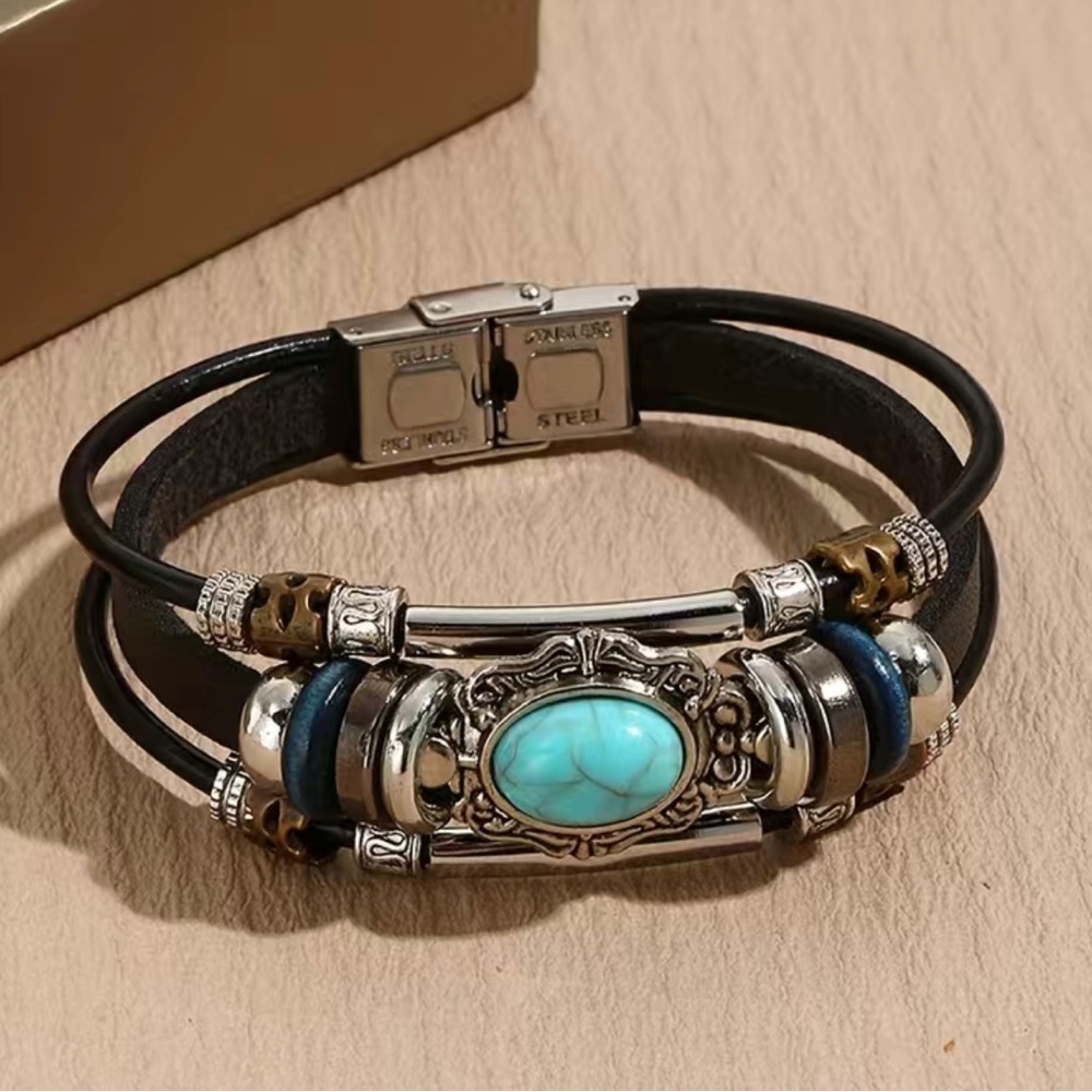 Leather Bangle Bracelet